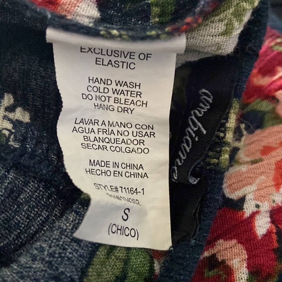 Ambiance Navy Blue Floral Print Sleeveless Jumpsuit Size Small - Picture 8 of 8